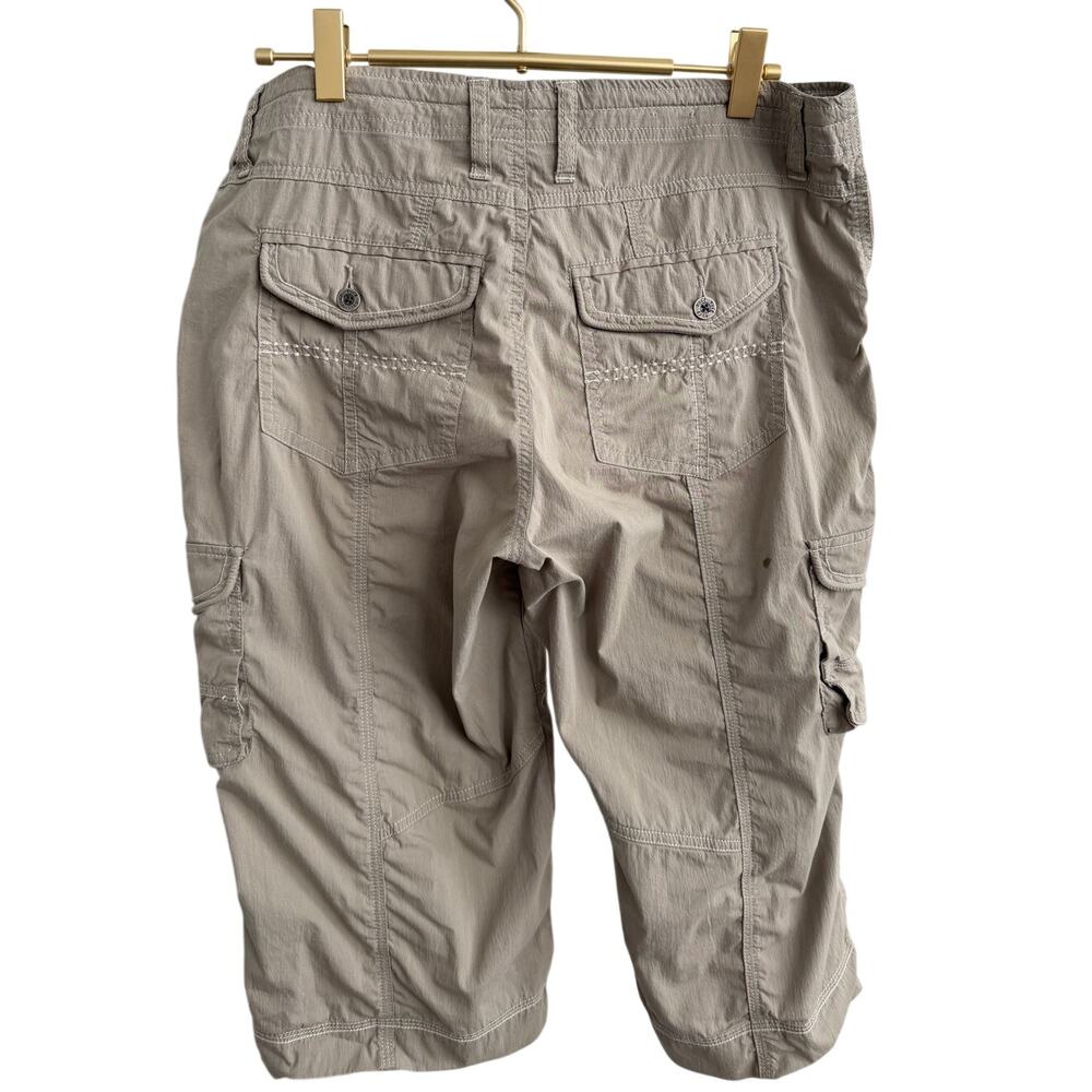 KUHL Tan Cargo Hiking Shorts 8 Long Capri Contrast Stitch Stretch Trail Pants - Picture 4 of 10